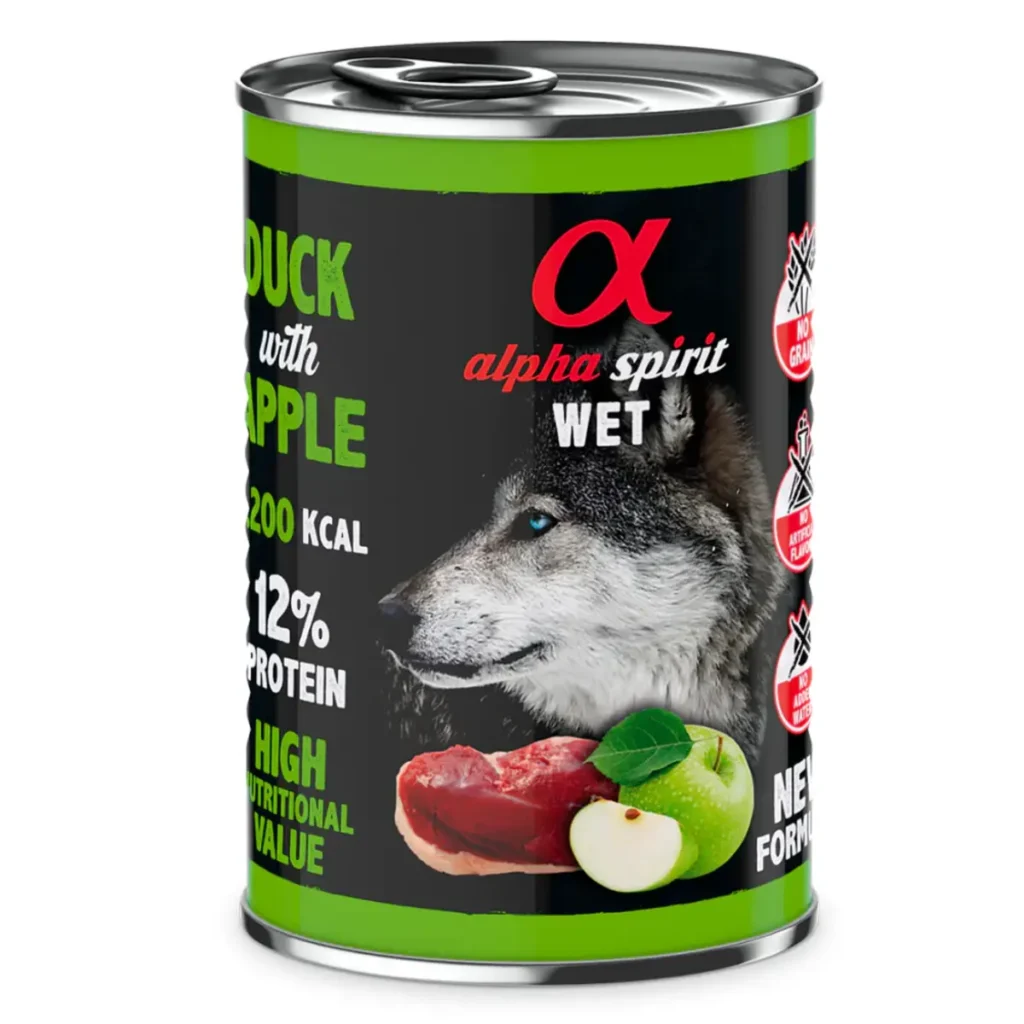 Duck-With-Green-Apple-Wet-Dog-Food_DF00162_Alpha-Spirit_Sabre-Pet-Food_Image1