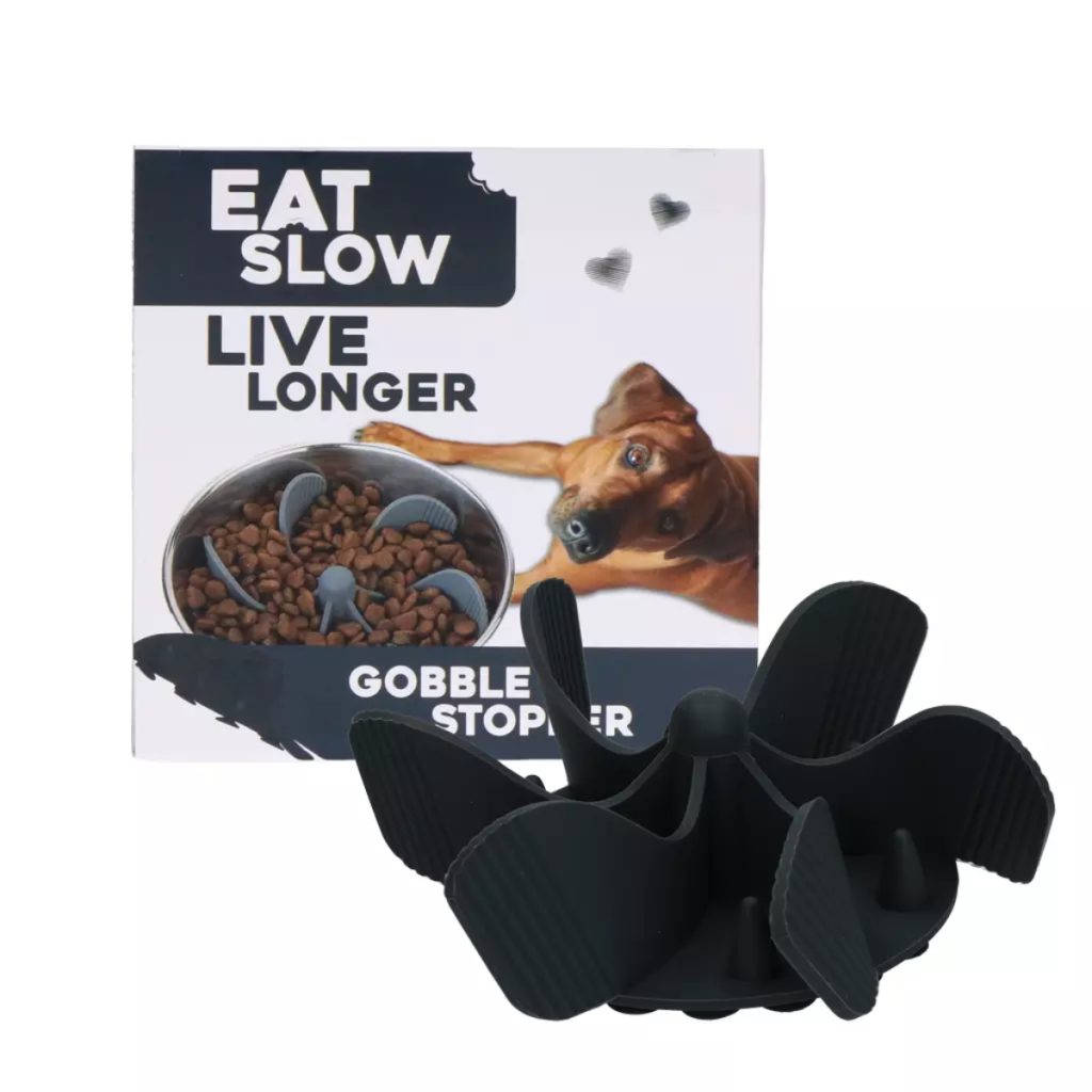 Eat Slow Live Longer Gobble Stopper Grey